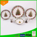 hot sale personalized ceramic plates with christmas tree decor ,porcelain dinner set